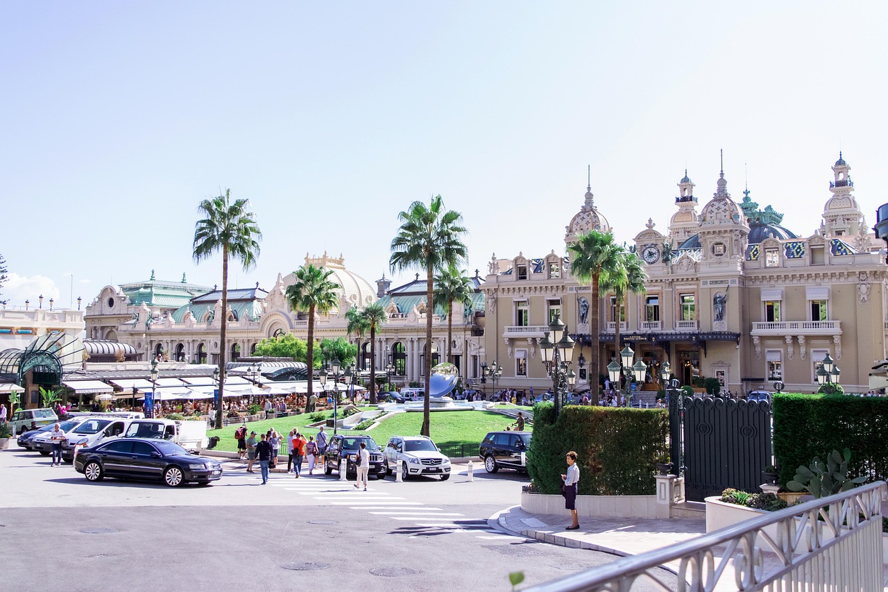 Monte Carlo Casino building with its ornate facade and garden entrance