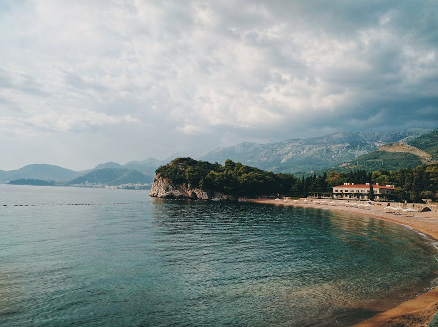 Montenegro beach mountains serene