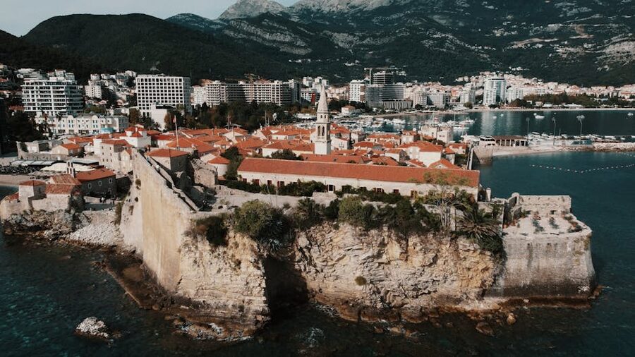 Budva old town and fortress Montenegro coast