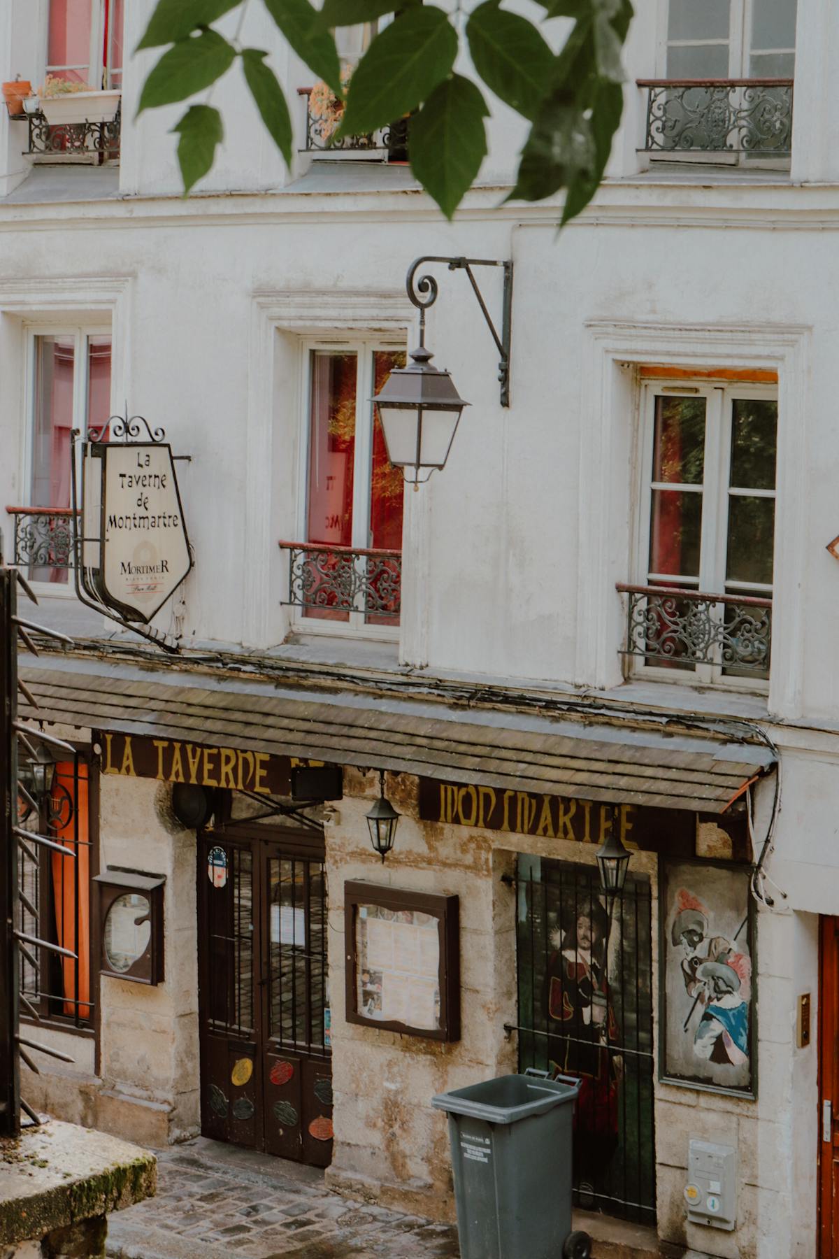 Historic architecture along a quiet Montmartre street