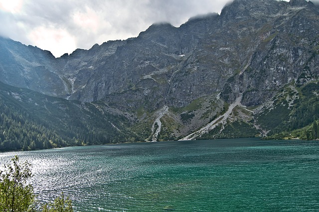 Morskie Oko glacial lake surrounded by Tatra Mountains in Poland