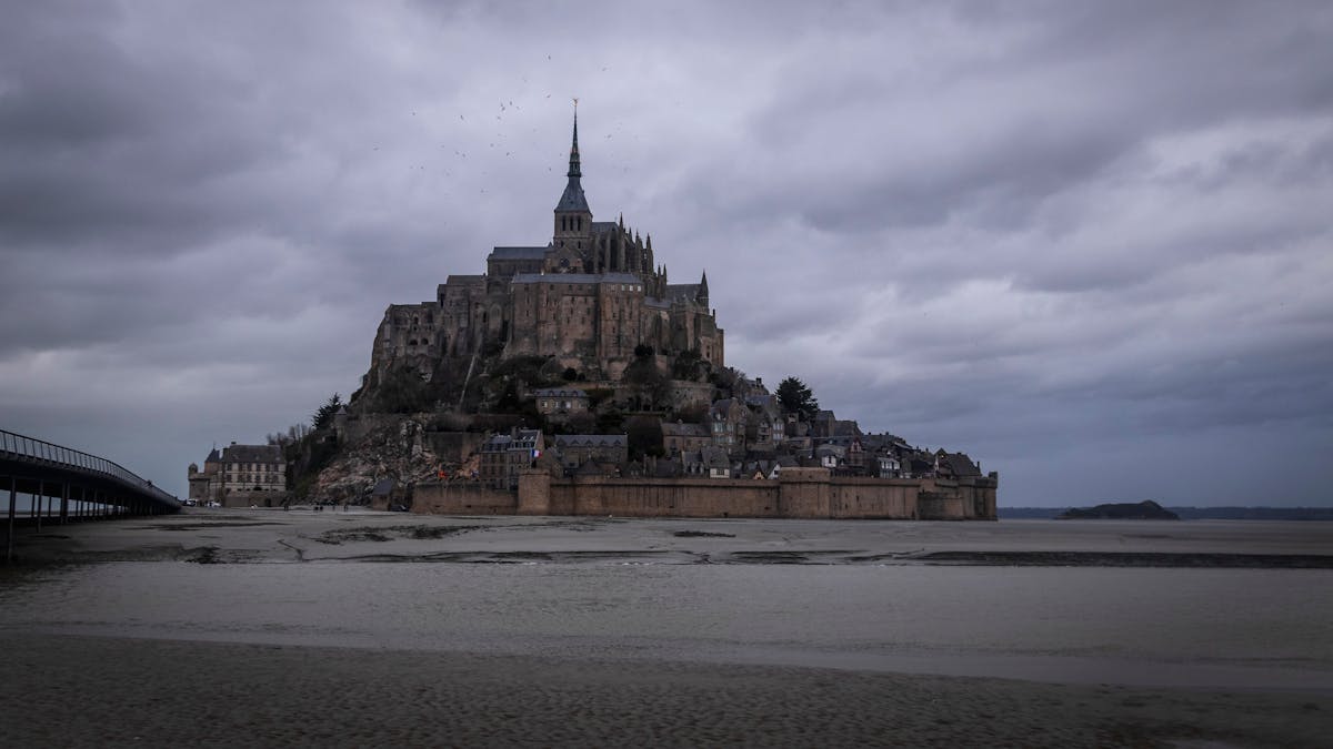 Historic stone architecture inside Mont Saint-Michel