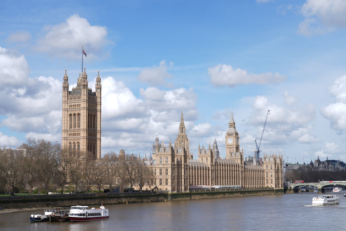 Westminster Palace and Big Ben along the River Thames