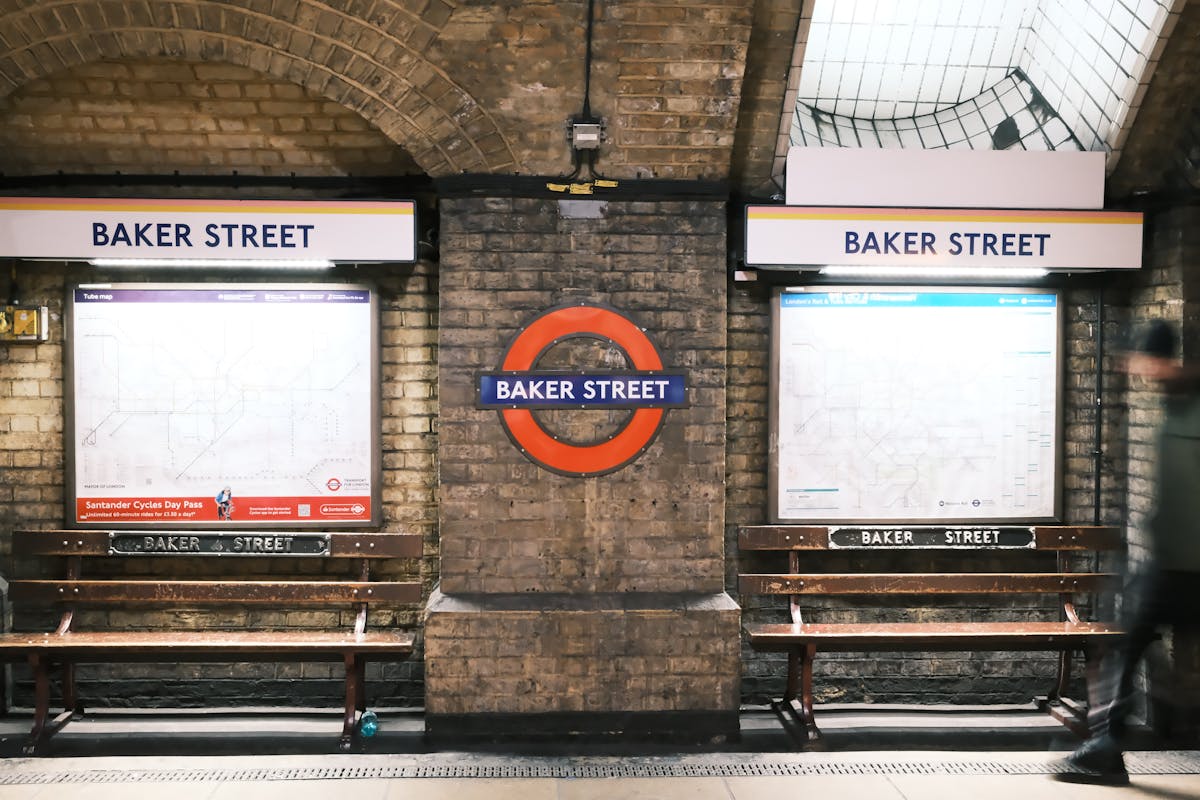 Baker Street Underground station platform sign
