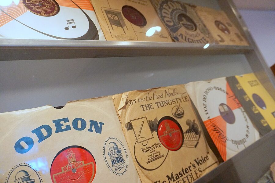 Historic fado records at Museu do Fado, Lisbon