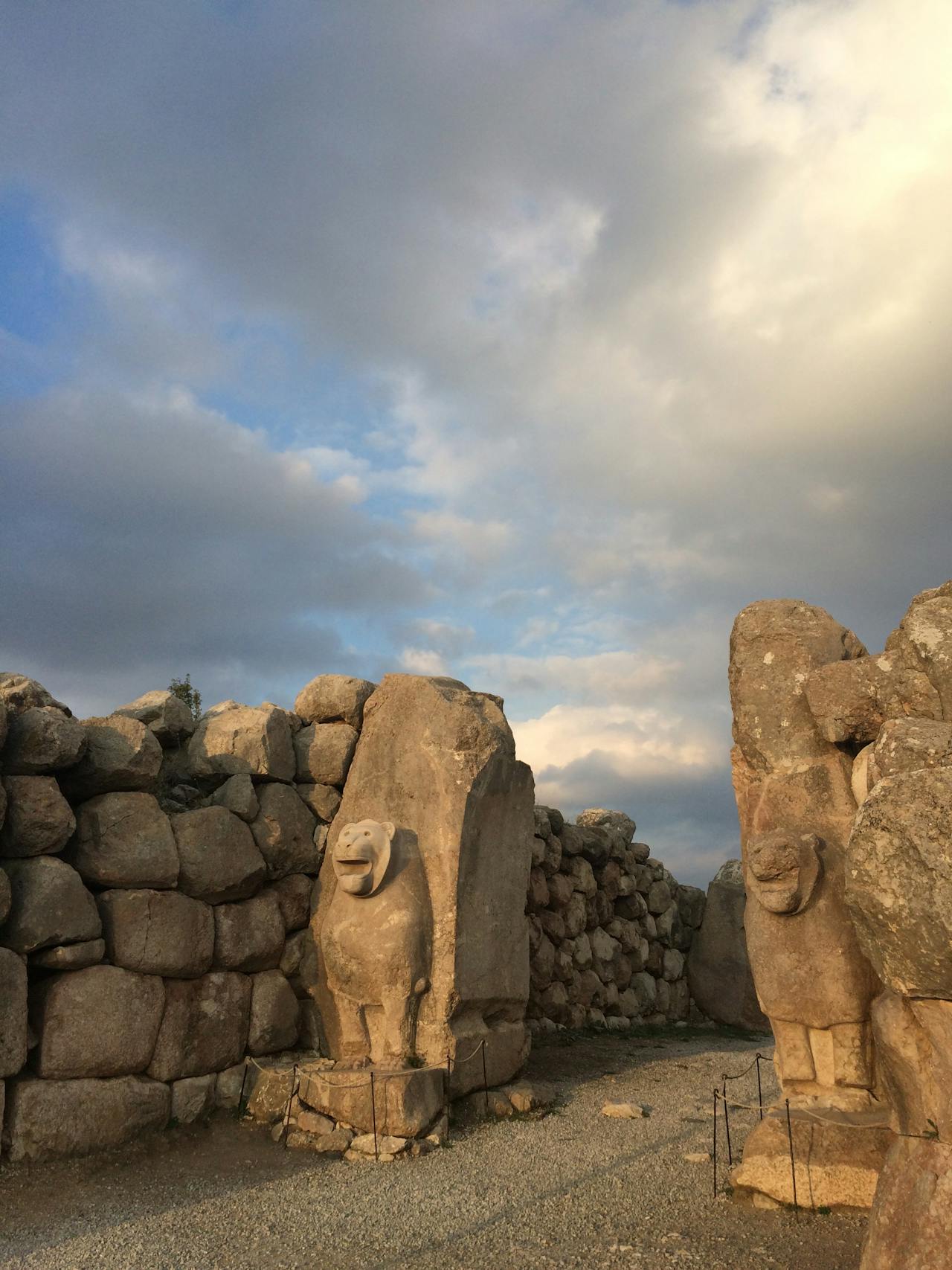Ancient stone ruins at the archaeological site of Mycenae in Greece