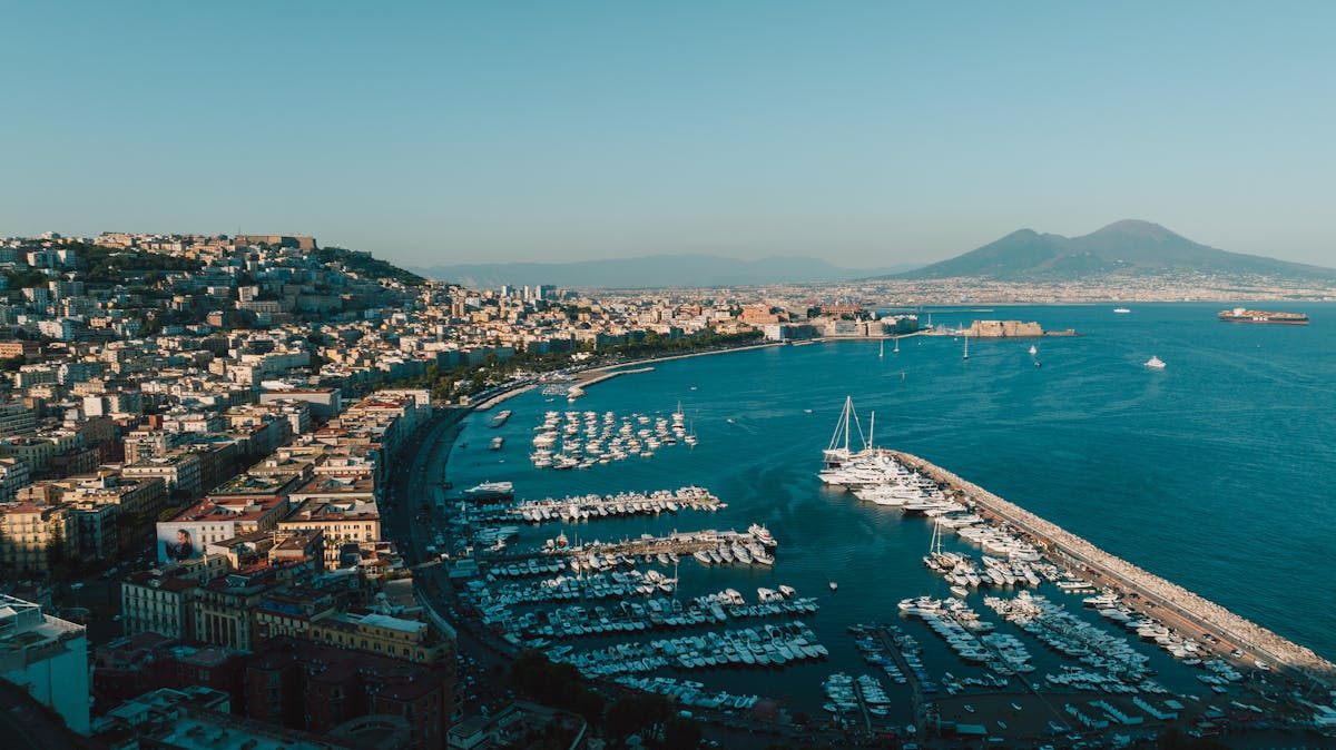 Naples harbor with boats and waterfront