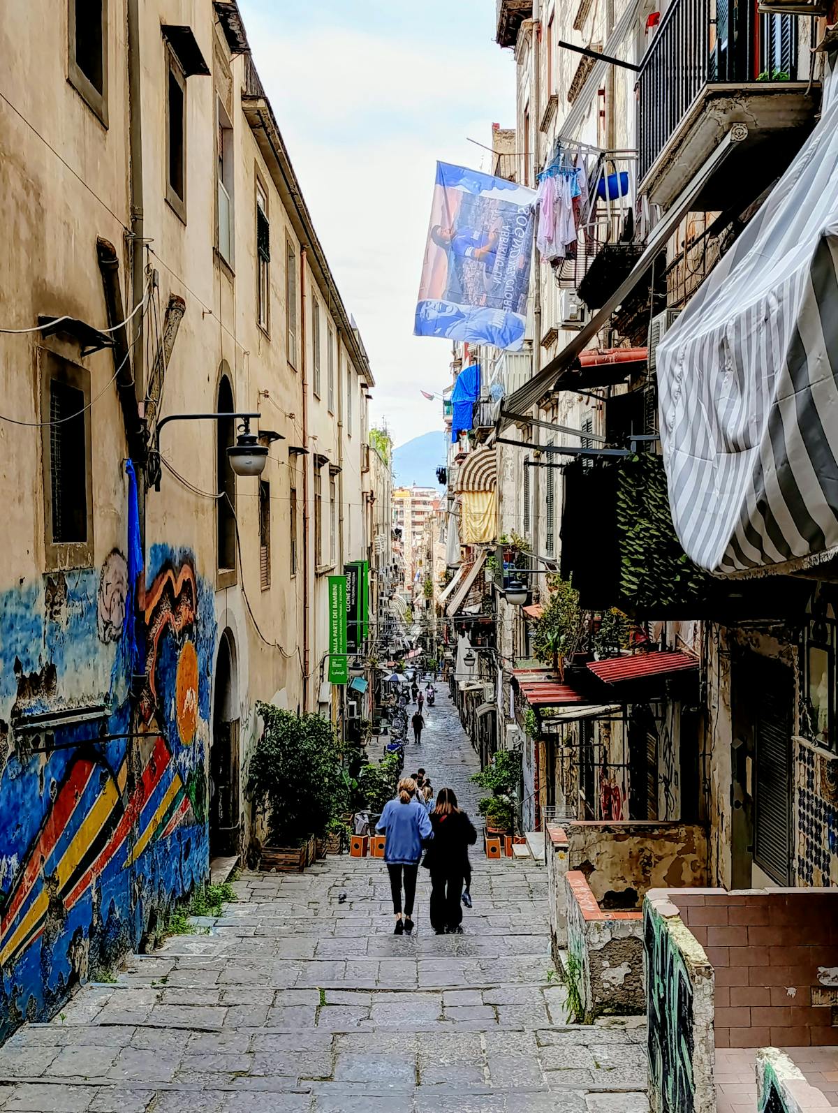 Street scene in Naples Spanish Quarters with local life