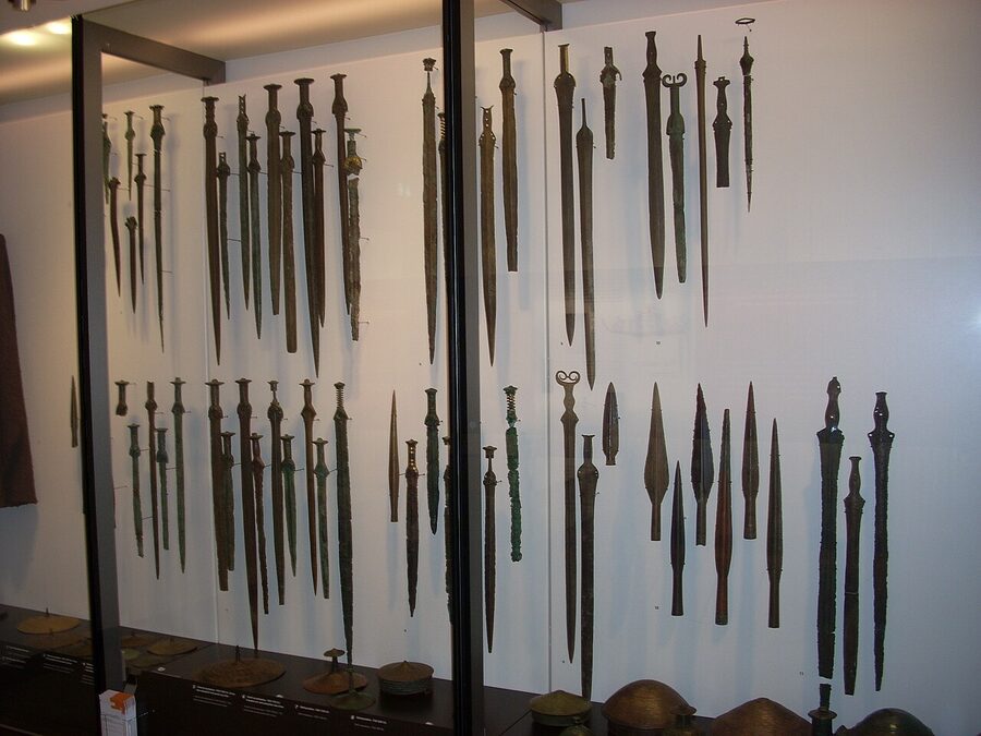 Viking sword display at the National Museum of Denmark