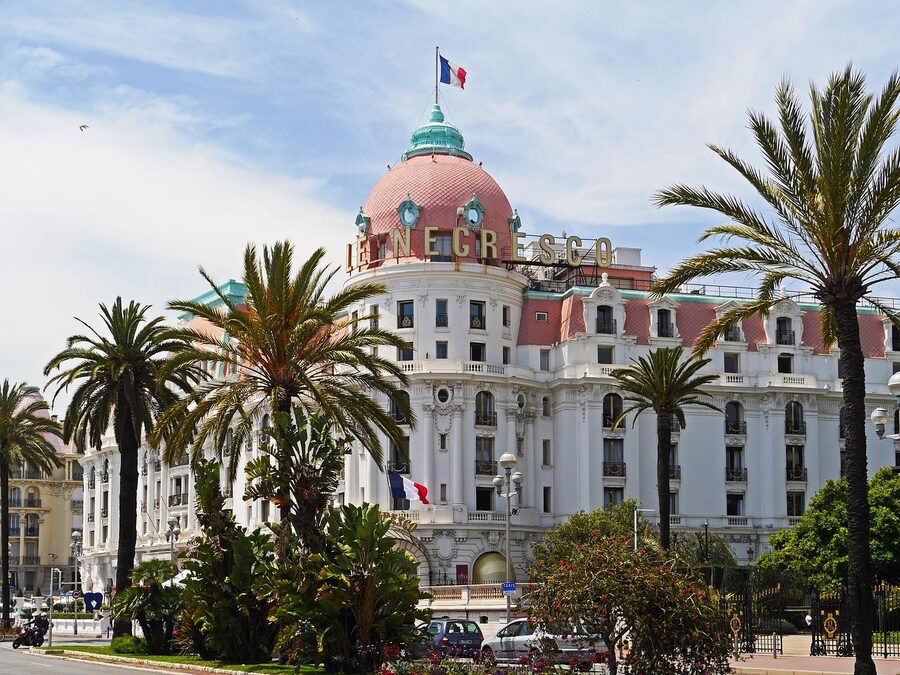 Classic French Riviera architecture and buildings in Nice