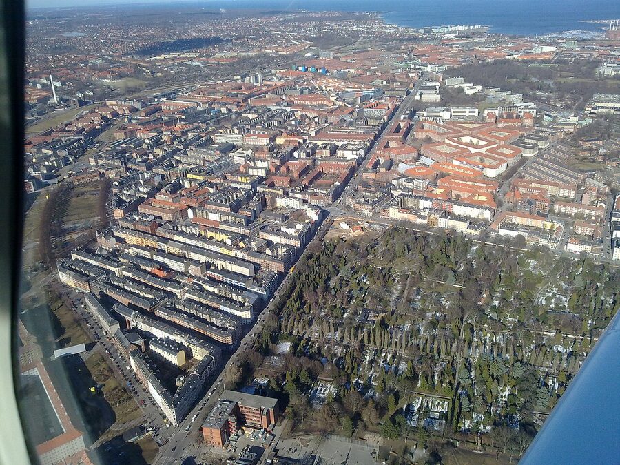 Residential street in Norrebro Copenhagen