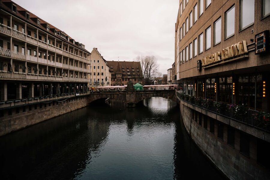 Nuremberg canal historic architecture