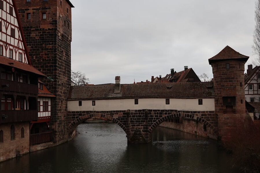 Nuremberg medieval bridge old town
