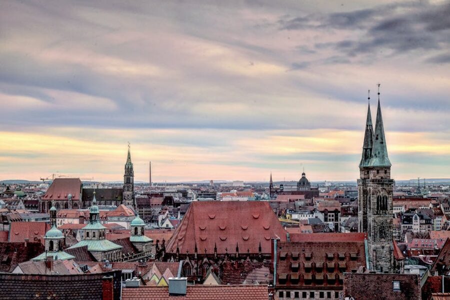 Nuremberg skyline church towers