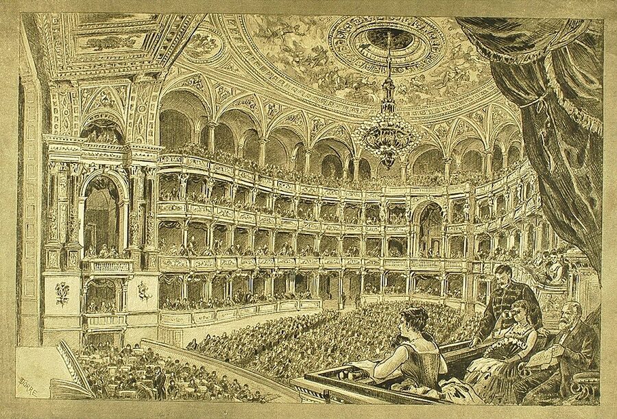 Hungarian Royal Opera House interior historical Dorre print