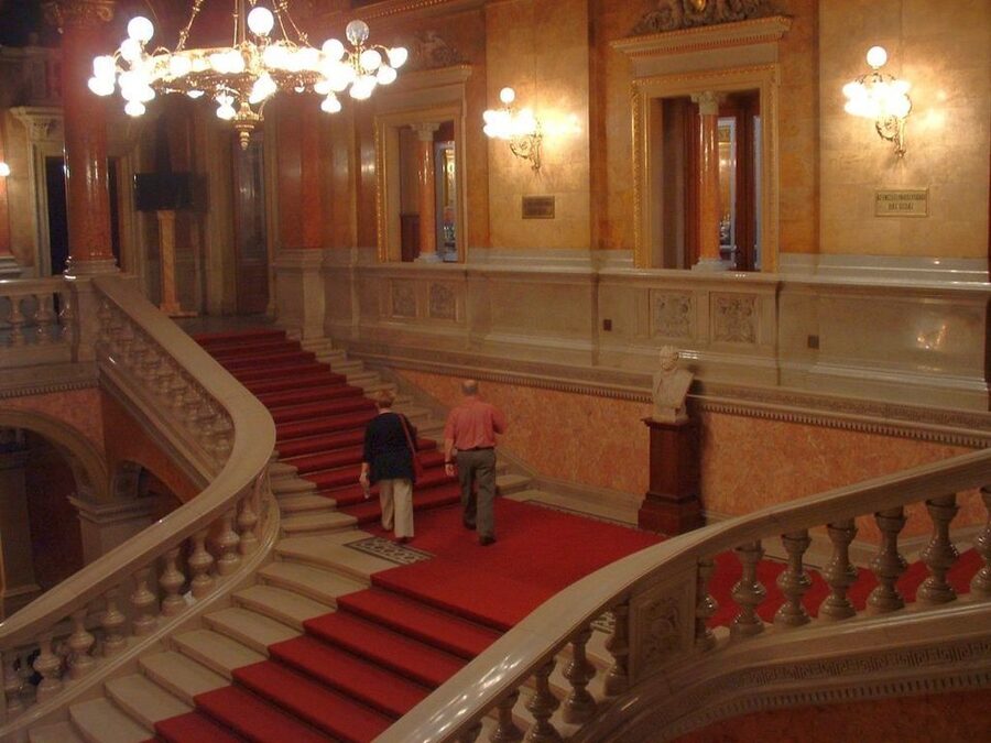 Grand staircase Hungarian State Opera House Budapest
