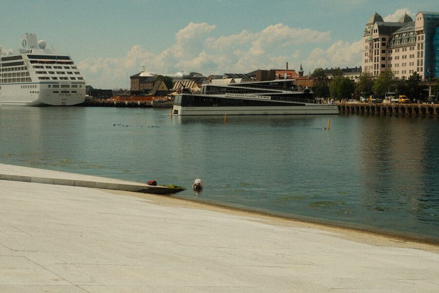 Oslo harbour with cruise ships