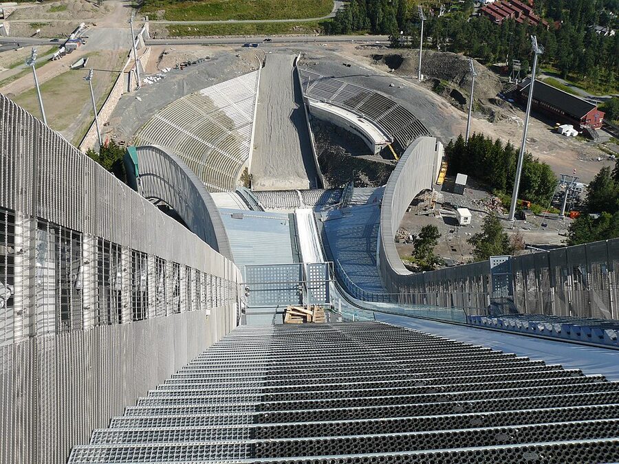 Holmenkollbakken Holmenkollen ski jump in winter