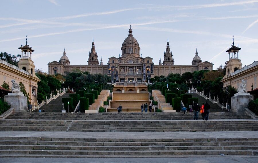 Steps leading up to the Palau Nacional on Montjuic