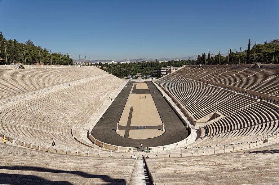 Panathenaic Stadium Athens marble seats