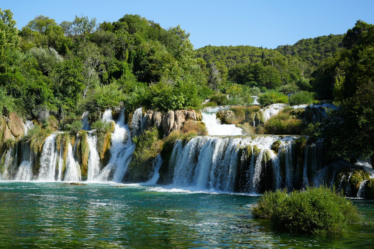 Cascading waterfalls in Krka National Park