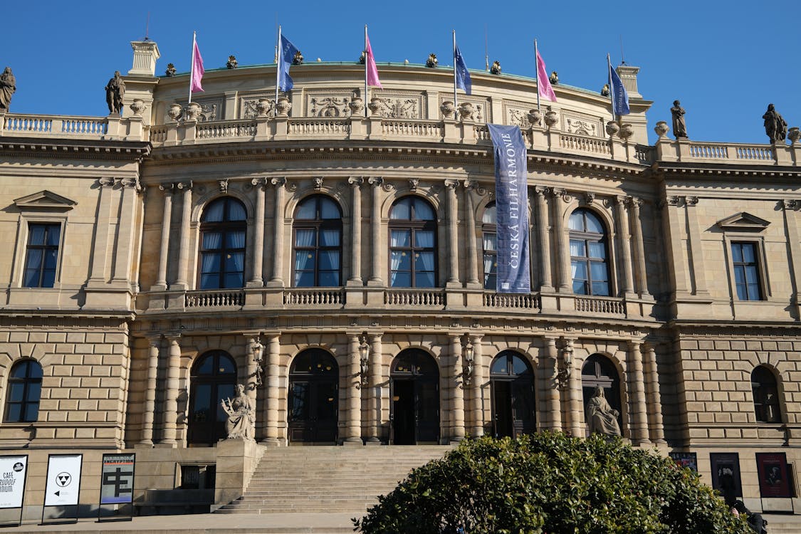 The Rudolfinum concert hall in Prague, a grand Neo-Renaissance building and home of the Czech Philharmonic
