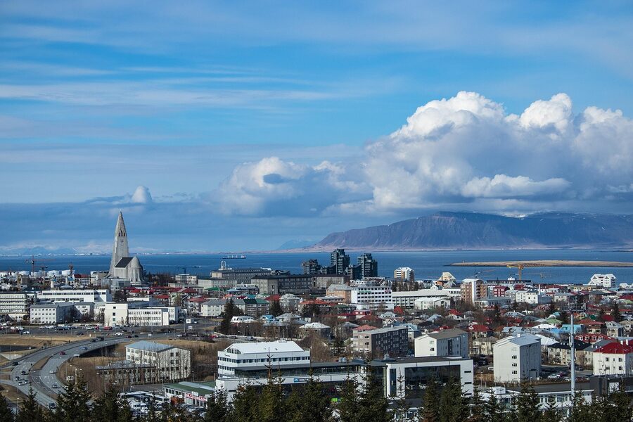 Perlan glass dome and observation deck Reykjavik