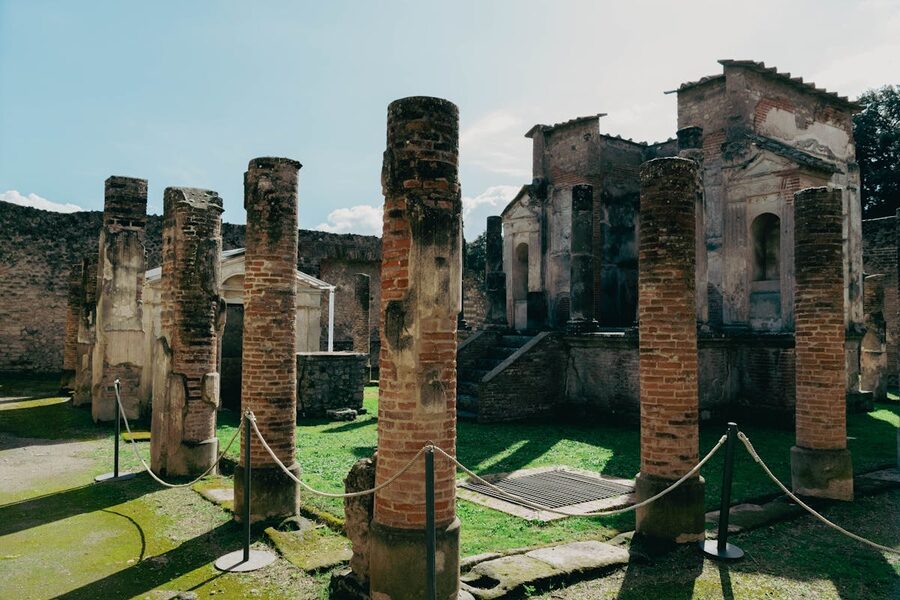 Ancient ruins and archaeological site of Pompeii in Naples Italy
