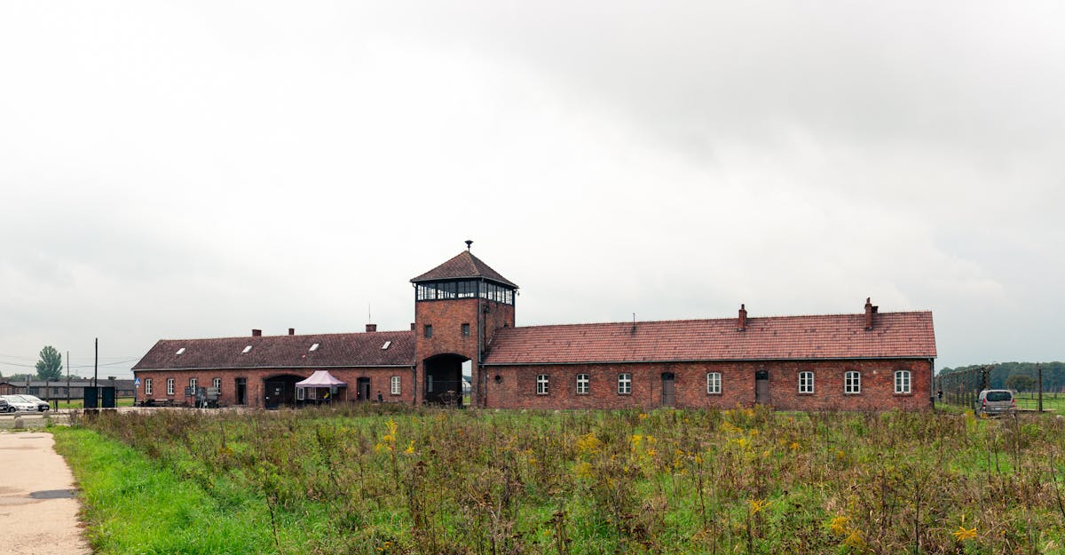 The main entrance tower to Birkenau concentration camp