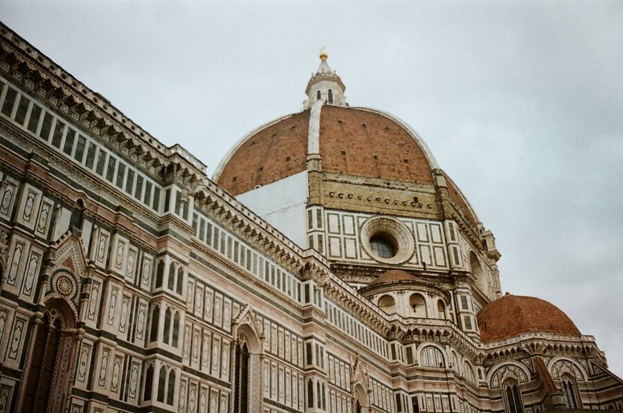 Looking up at the Brunelleschi dome of Florence Cathedral