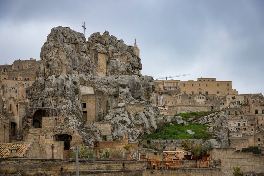 Rock-cut cave structures and stone architecture in Matera