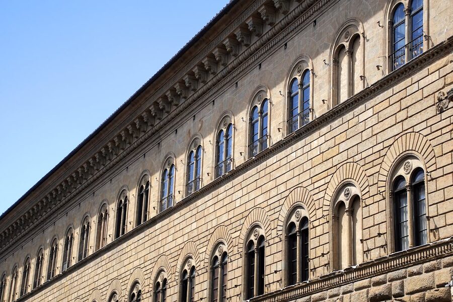 Renaissance facade of Strozzi Palace in Florence