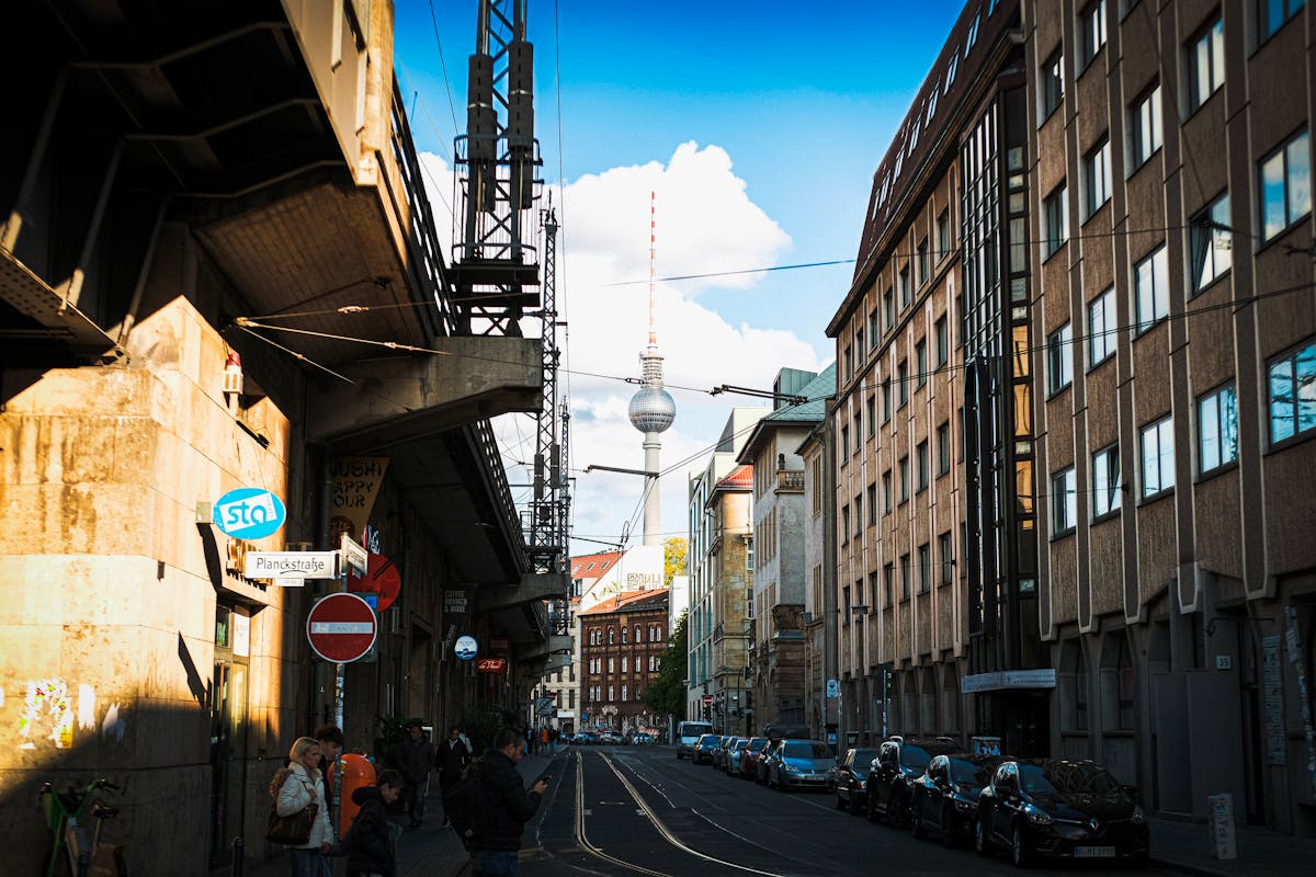 Berlin TV Tower and streetscape