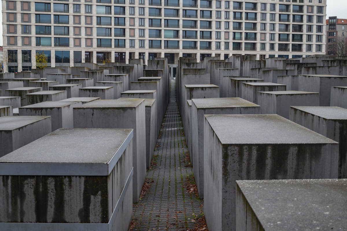 Concrete stelae of the Holocaust Memorial