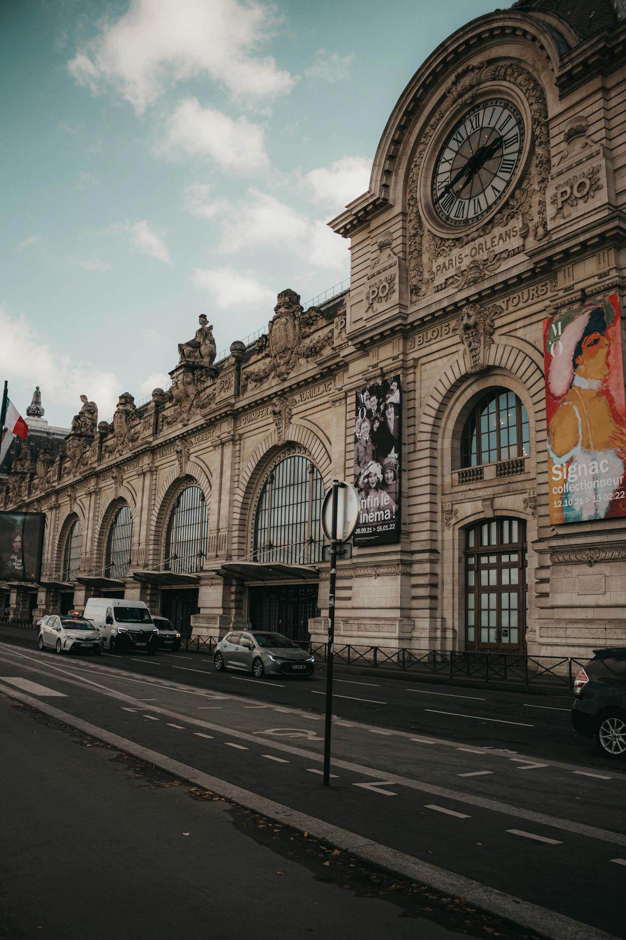 The grand facade of the Musee dOrsay in Paris with its iconic station clock