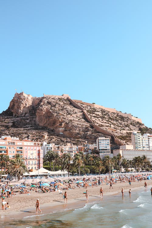 Postiguet Beach with Santa Barbara Castle in the background