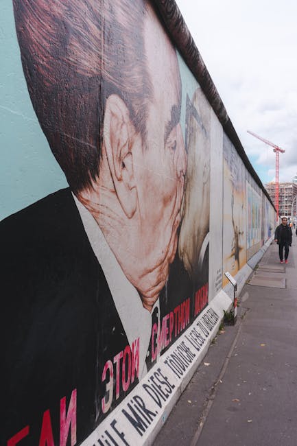 Street art on the East Side Gallery section of the Berlin Wall