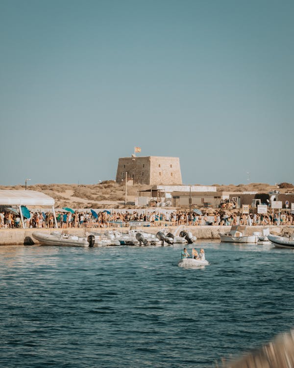 Harbor of Tabarca Island with small boats