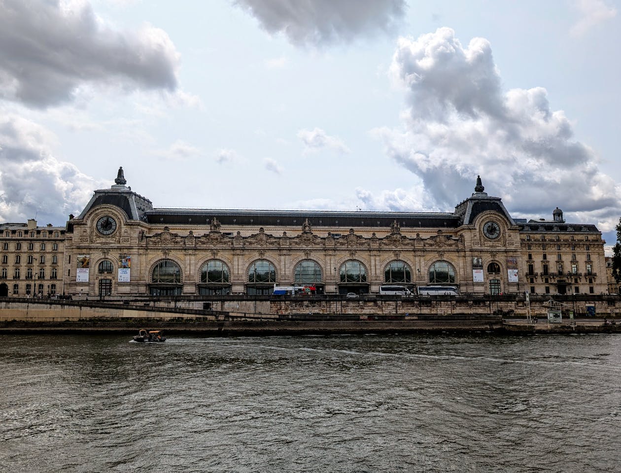 The Musee dOrsay building along the Seine river in Paris