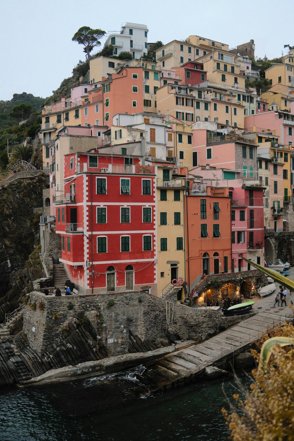 Colorful cliffside houses in Riomaggiore Cinque Terre Italy