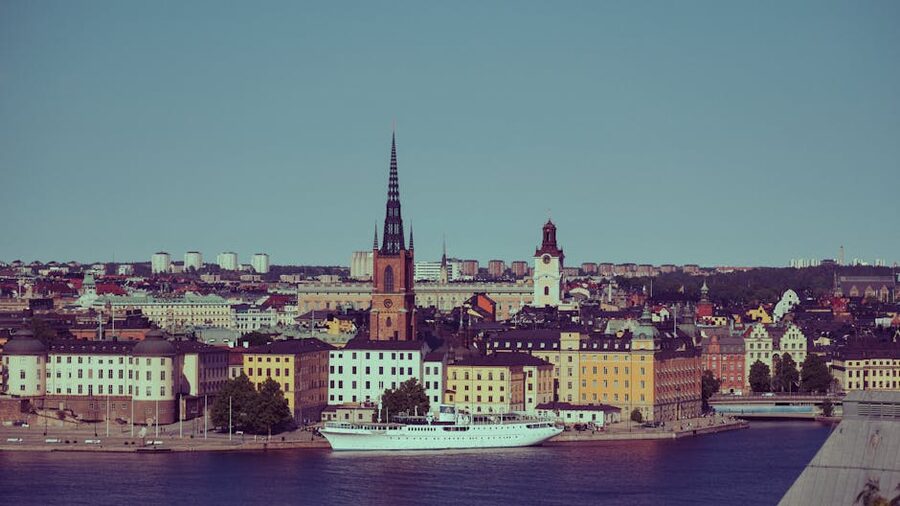 Riddarholmen Church on the Stockholm waterfront