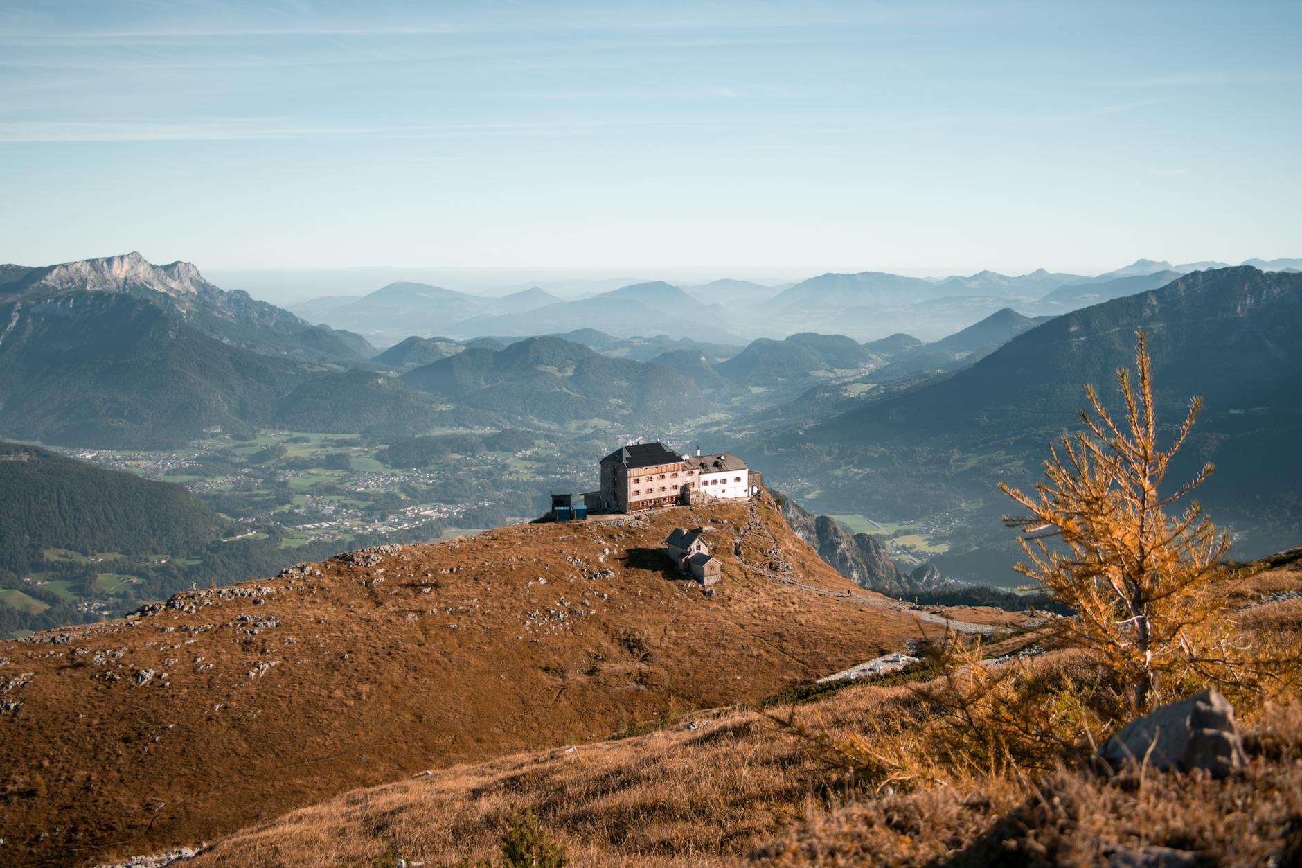 Watzmannhaus mountain shelter with dramatic Alpine scenery
