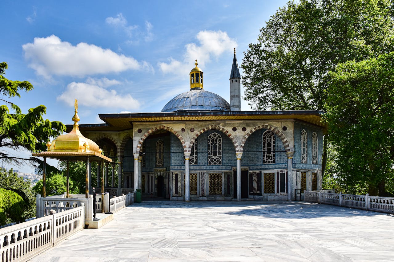 Historic Ottoman pavilion with intricate architecture at Topkapi Palace