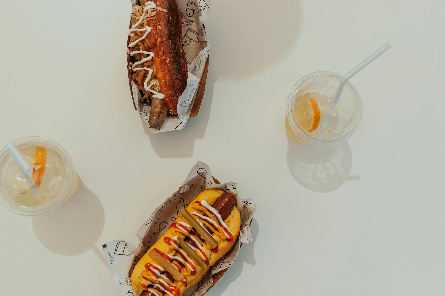 Hot dog loaded with toppings and condiments