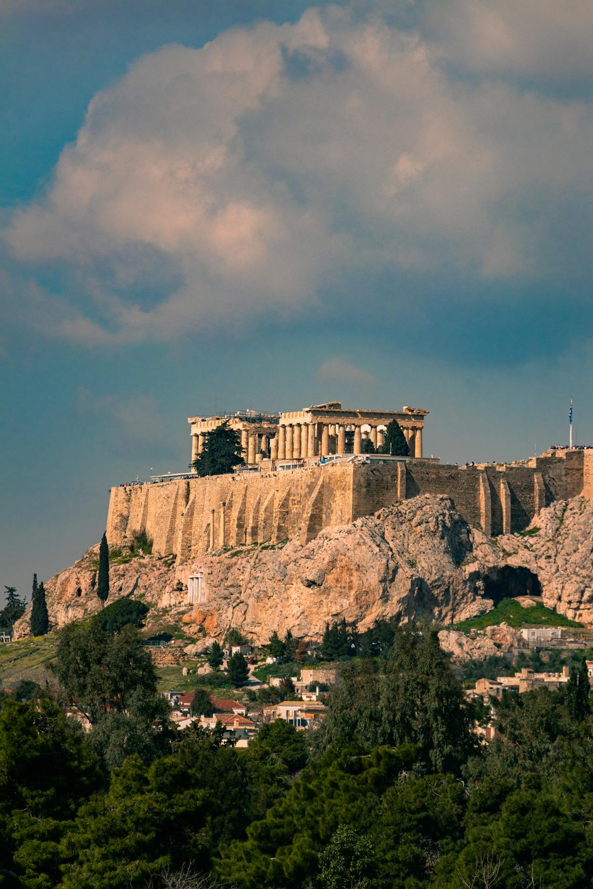 The Acropolis hill rising above the Athens cityscape