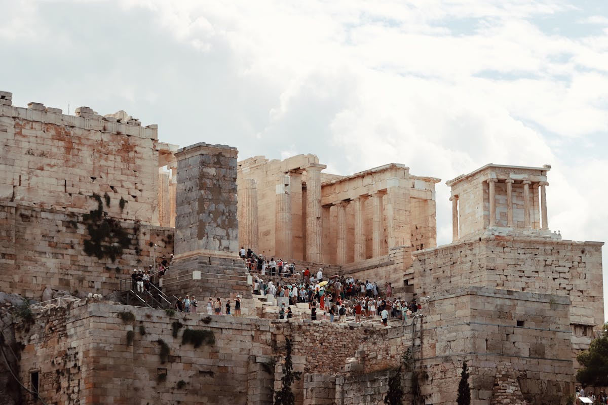 Ancient ruins on the slopes of the Acropolis
