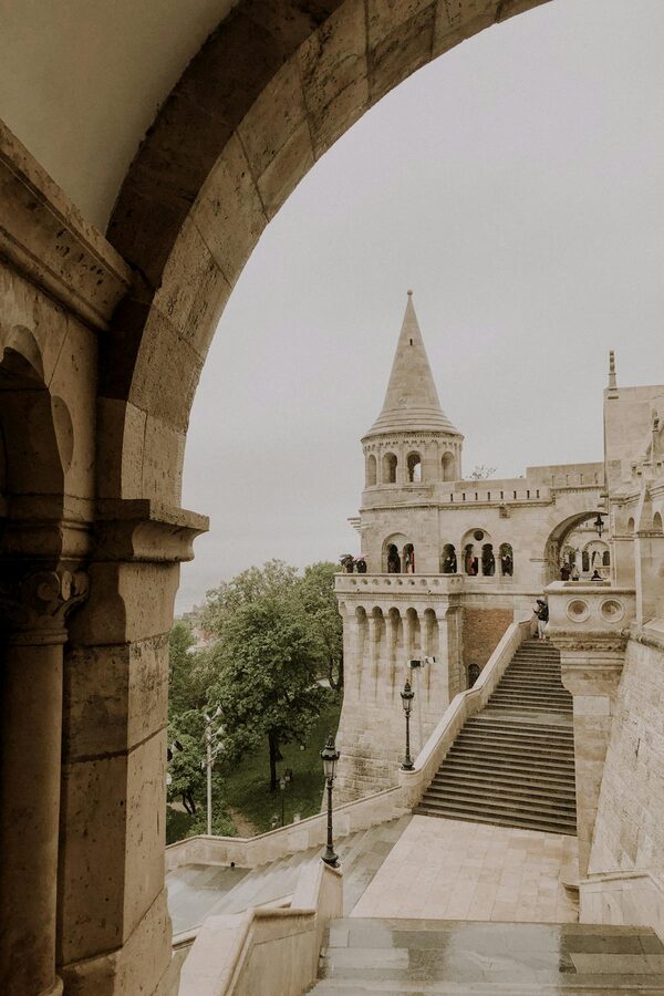 Neo-Romanesque architecture of Fishermans Bastion in Budapest