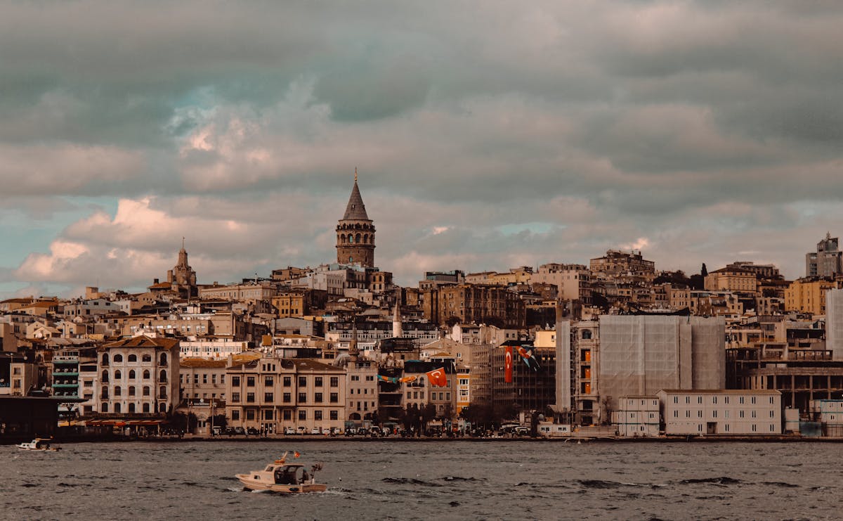 Colorful street scene in Istanbul historic district