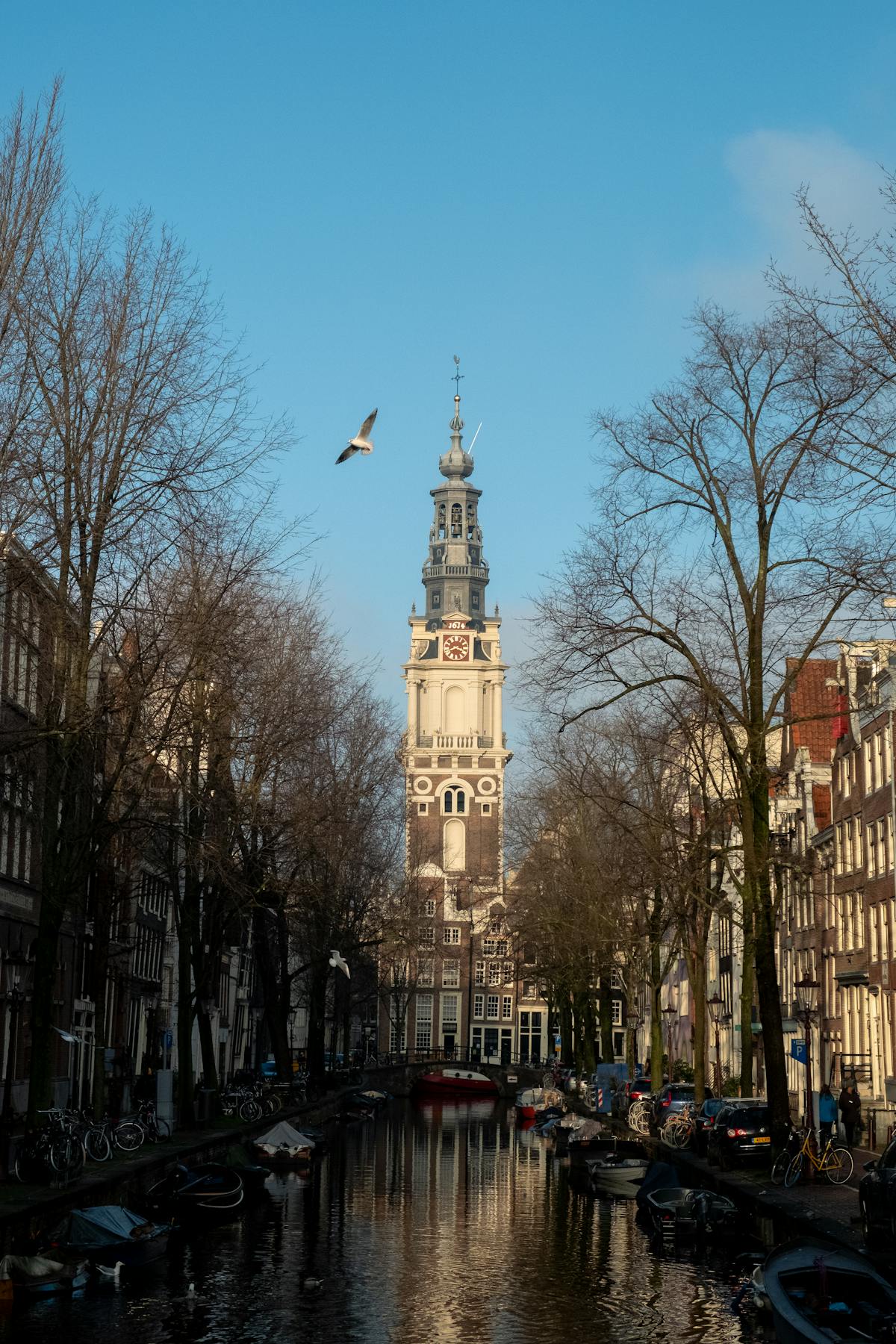 Historic church tower in Amsterdam