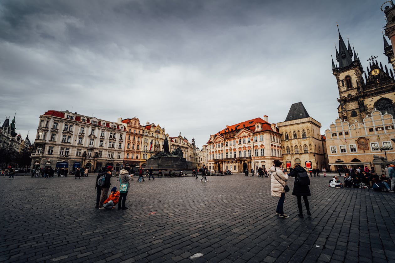Historic facades and architecture in Prague Old Town